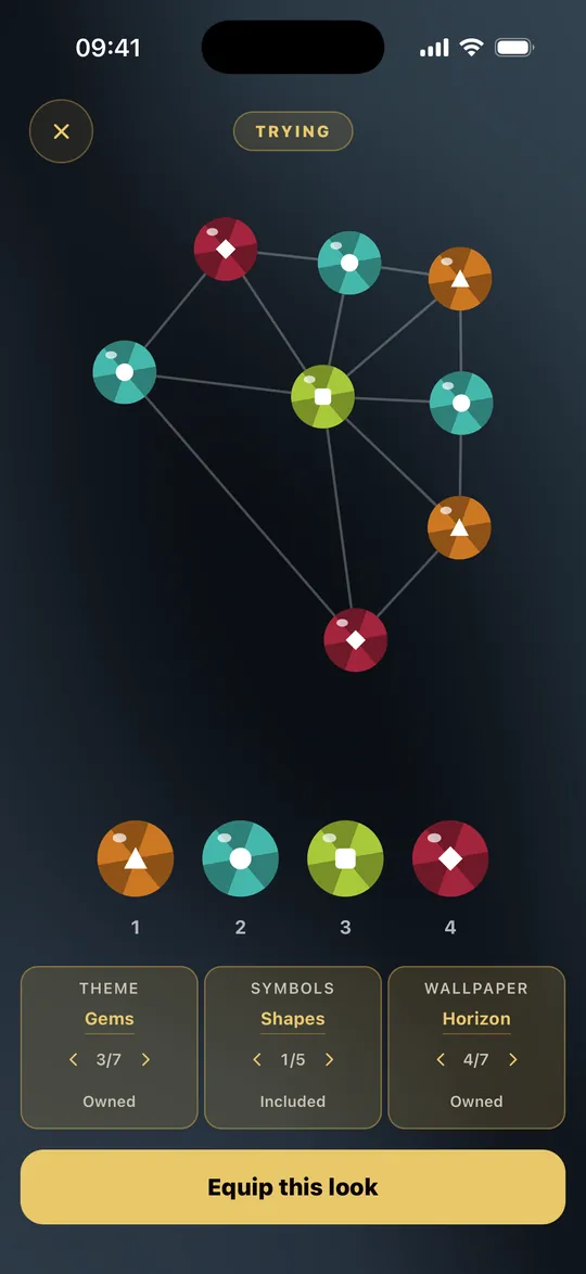 Trying on the Gems theme on a real board